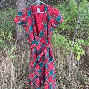 Adorable women’s Gymboree wrap style plaid holiday dress size s